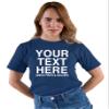 5X-Large Navy Blue Mens Custom Add Your Text Personalized T-Shirt view 3