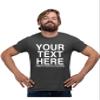 5X-Large Heather Black Mens Custom Add Your Text Personalized T-Shirt view 1