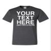 5X-Large Heather Black Mens Custom Add Your Text Personalized T-Shirt view 2