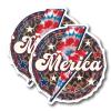 (2 Pack) Merica Stickers - Red White and Blue with Cheetah Print - 5" On Longest Side - for Car, Truck, SUV - Easy Peel and Stick Vinyl Decals - Made in USA - BMCS0116 view 1