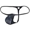 Jaxu Sexy Men's Metallic Bikini Thong Underwear Male Bulge Pouch Tangas Hombre Shiny G-string Minimum Coverage T-back 3-Pack(dazzle black,dark pink,dazzle white) M view 2