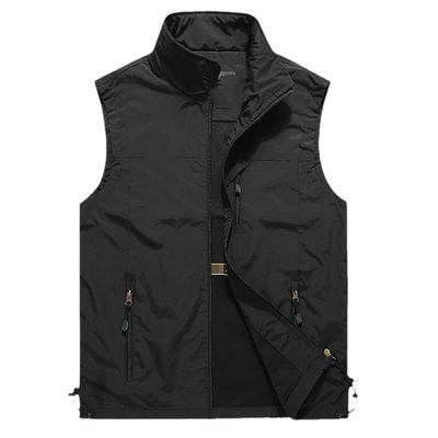 CJQJPNZ Casual Photographer Work Vest with Multi-Pocket Design for Men 7882 Black XS