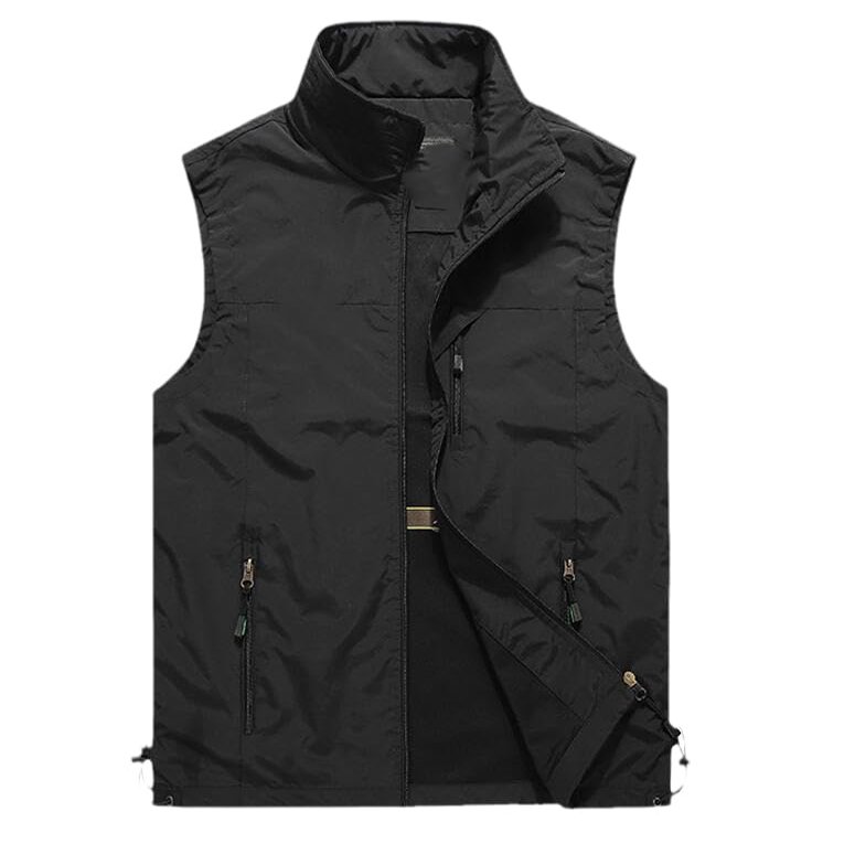 CJQJPNZ Casual Photographer Work Vest with Multi-Pocket Design for Men 7882 Black XS