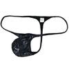 Jaxu Sexy Men's Metallic Bikini Thong Underwear Male Bulge Pouch Tangas Hombre Shiny G-string Minimum Coverage T-back Python Black M view 1