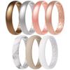 ThunderFit Women Breathable Silicone Bridal Rings Sets For Her, Wedding Bands - 4mm Wide, 1.5mm Thick - 1-12 Variety Multipack view 1