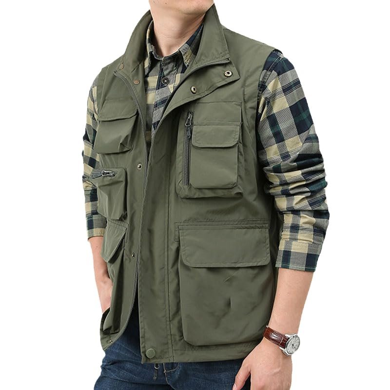 CJQJPNZ Summer Tactical Fishing Vest for Men, Quick-Dry and Breathable junlihei M