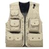 CJQJPNZ Classic Male Sleeveless Waistcoat with Multi-Pockets, Ideal for Fishing and Photography Beige XS view 1