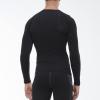 Black Compression Shirt Men Long Sleeve Rash Guard Athletic Undershirt Gear T Shirt for Running Football Basketball view 3