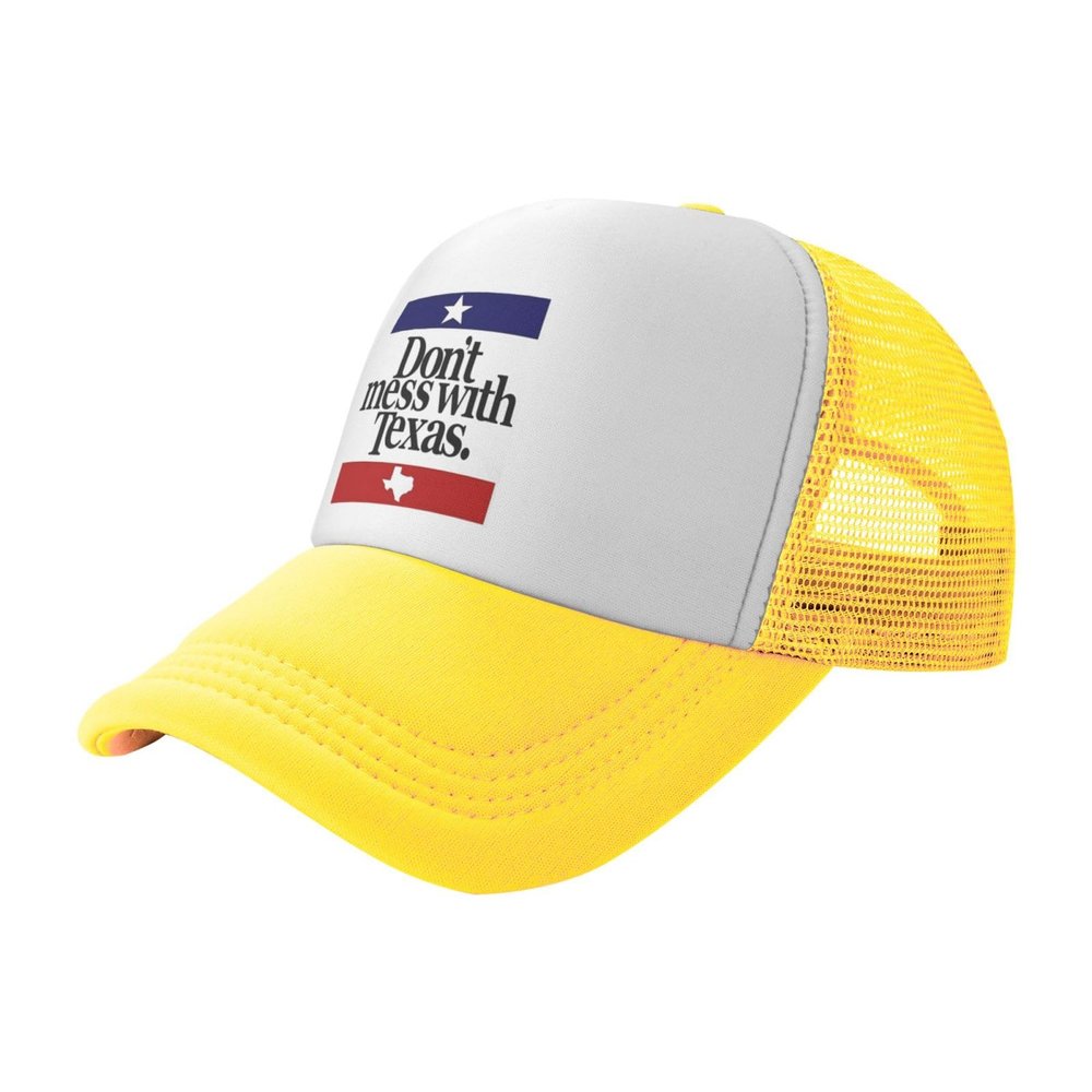 Dont Mess with Texas Trucker hat Mesh Baseball Cap Women Sun Hat Cowboy hat Men Hat Dad Hat Yellow