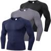 SPVISE 3 Pack Men's Compression Shirt Long Sleeve Sports Rash Guard Active Workout Gym Shirts Cool Dry Athletic Undershirts view 1