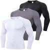 Football Compression Shirt Long Sleeve for Men Cool Dry Sports Baselayer T-Shirts Tops, Mens Athletic Workout Shirts view 1