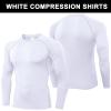 Football Compression Shirt Long Sleeve for Men Cool Dry Sports Baselayer T-Shirts Tops, Mens Athletic Workout Shirts view 3