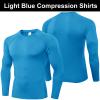 3 Pack Men's Athletic Long Sleeve Compression Shirts Cooling Workout Running T-Shirts Tops Sports Bselayer Undershirt view 4