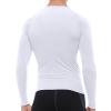 White Compression Long Sleeve Shirts for Men Workout Rash Guard Base Layer Undershirt Gear T Shirt Running Basketball view 3