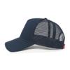 ililily Extra Large Solid Cotton Mesh Back Baseball Cap XL Big Trucker Hat (as1, Alpha, x_l, Navy - Curved) view 3