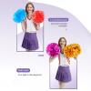 2 Pcs Cheerleading Pom Poms for Kids Adults, Metallic Matte Iridescent Pom Poms Cheerleader with Baton Handle for Boys Girls Cheer Poms Team Spirit Cheering Dance School Sport Games Competition view 3