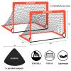 2 Pack 4' x 3' Soccer Goal Net Set, Pop Up Kids Practice Soccer Goals for Indoor and Outdoor.Portable Soccer Net with Carrying Bag & Ground Pegs, Perfect for Backyard, Field, Court (Orange) view 2