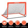 2 Pack 4' x 3' Soccer Goal Net Set, Pop Up Kids Practice Soccer Goals for Indoor and Outdoor.Portable Soccer Net with Carrying Bag & Ground Pegs, Perfect for Backyard, Field, Court (Orange) view 4