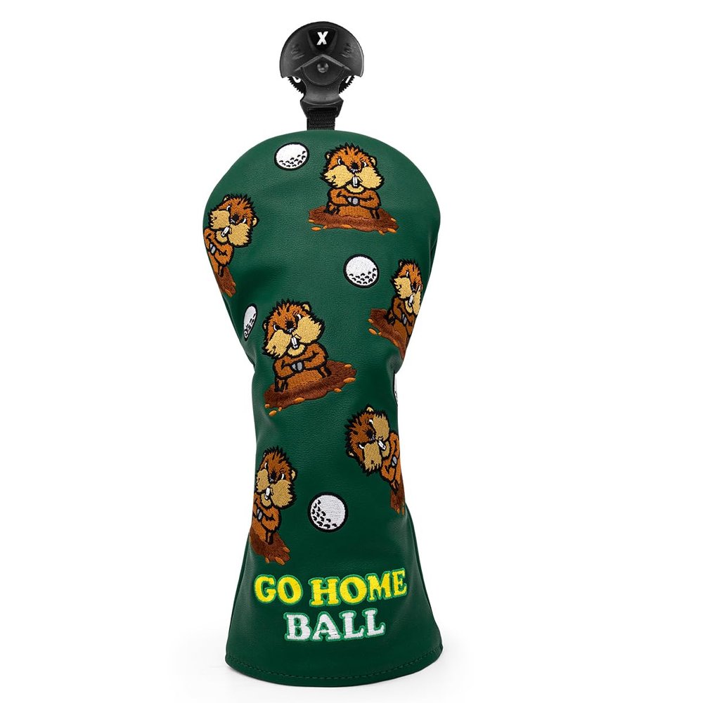 Barudan Golf Groundhog Golf Rotatable # 3 5 7 Wood Head Cover - PU Leather 3 Wood Head Cover Funny Golf Headcover for Men Fits for All Brand Fairway Woods