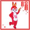 FurryWu Studio New Professional New Year Red Rabbit Halloween Mascot Costume Fancy Dress Adult Size Mascotte Mascota Carnival Party Cosply Costume Fancy Dress Suit view 2