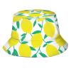 Trendy Lemon Print Bucket Hat for Women Men Packable Summer Travel Beach Sun Hats view 1