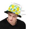 Trendy Lemon Print Bucket Hat for Women Men Packable Summer Travel Beach Sun Hats view 3