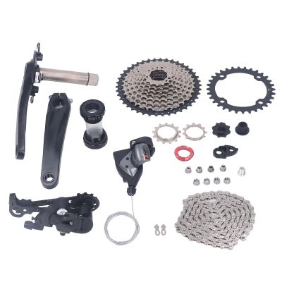 10 Speed Derailleur Groupset, 42T Flywheel Shift Kit, Mountain Drivetrain Set, Crank Shifter Rear Derailleur Chain Set