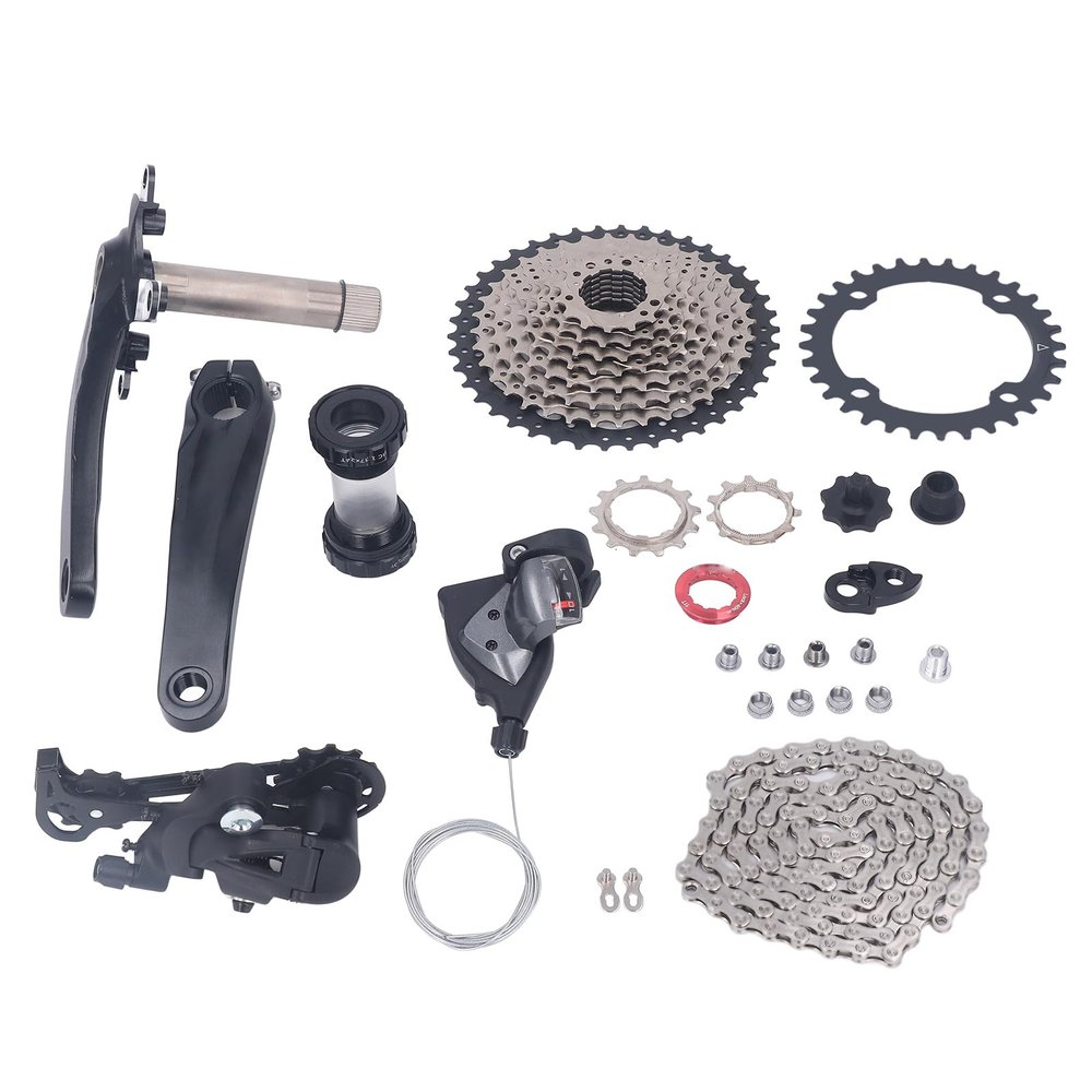 10 Speed Derailleur Groupset, 42T Flywheel Shift Kit, Mountain Drivetrain Set, Crank Shifter Rear Derailleur Chain Set