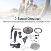 10 Speed Derailleur Groupset, 42T Flywheel Shift Kit, Mountain Drivetrain Set, Crank Shifter Rear Derailleur Chain Set view 2