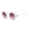MUTYNE Retro Daisy Sunglasses Women Flower Round Sun Glasses Novel Disco Glasses Cute Ladies Fashion Shades Eyewear,Gradient Purple,One size view 1