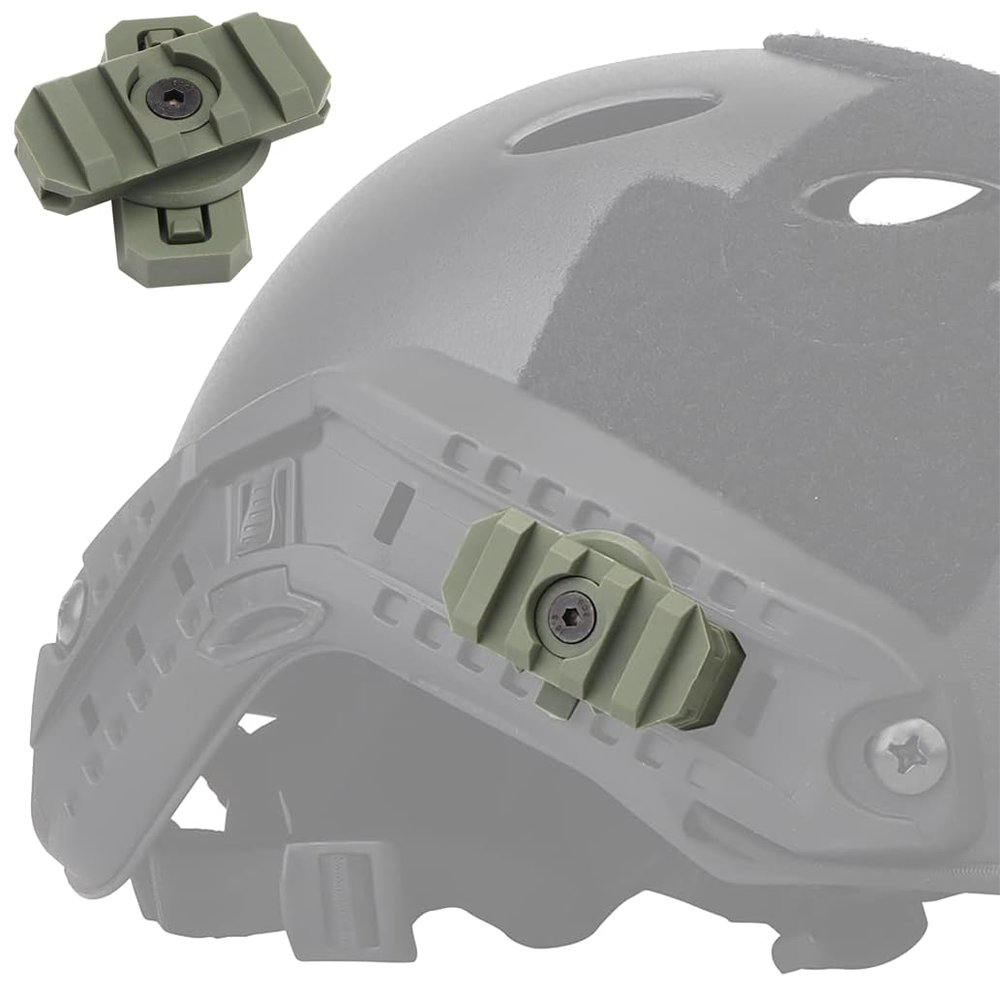 FAST Tactical Helmet Rail Adapter Kit,Rotatable Picatinny Adapter ARC Mount Side Rail Helmet Accessoriesa pair (Green)