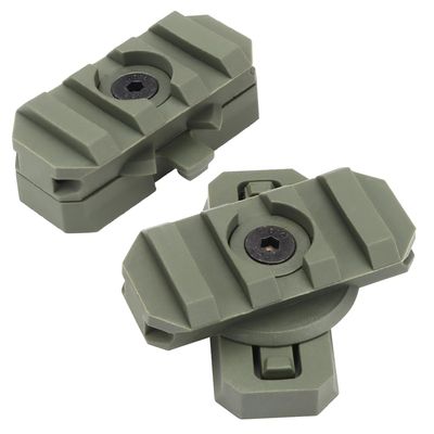SIANKO Tactical Helmet ARC Rail Adapter Kit (a pair),360 Rotatable Picatinny Adapter,Helmet Side Rail Mount Accessories (Green)