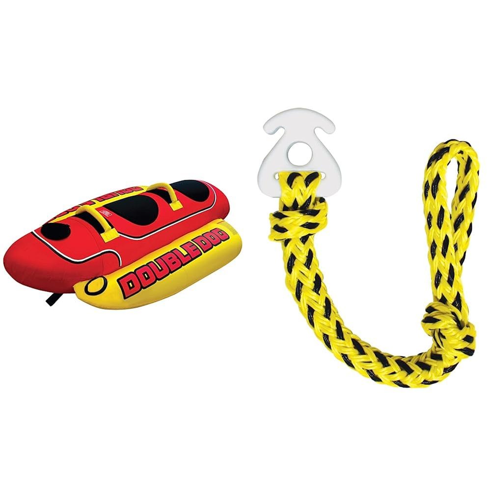 Airhead Double Dog Towable Tube for Boating and Water Sports with Kwik-Connect Tow Rope Connector