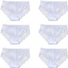 Cinvik Hi Cut Lace Briefs Pretty Brief Full Coverage Silky Panty White 6 Pack L view 1