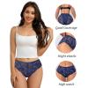 Cinvik French Cut Lace Panties Sexy Plus Size High Waisted Underwear for Women Black 6 Pack 1X view 4