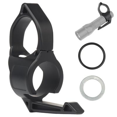 SIANKO Tactical Flashlight Ring Clamp Holder Adapter Kit with Pocket Clip,Quick Release Flashlight Portable Mount Accessories (Black)