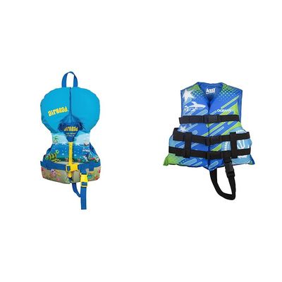 Airhead Treasure USCG Approved Life Jacket and Oceans 7 USCG Approved Open-Sided Life Jacket | Blue