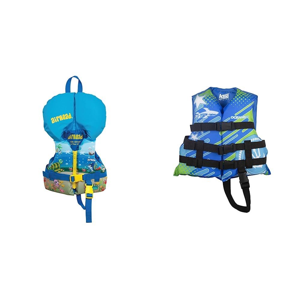 Airhead Treasure USCG Approved Life Jacket and Oceans 7 USCG Approved Open-Sided Life Jacket | Blue