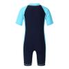 ranrann Kids Boys One Piece Rash Guard Sun Protection Swimsuit Short Sleeves Front Zippered Swimwear Bathing Suit Navy Blue&Sky Blue 12-14 view 2