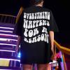 Plus Size Oversized T-Shirts for Women Summer Drop Shoulder Short Sleeve Crewneck Tops Trendy Casual Loose Graphic Tee view 2