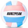 RUN2PEAK Soft Volleyball Ball Pink Blue Gifts for Adult Team Beginners Durable Volleyballs for Outdoor Indoor Beach Pool Water Play Official Size 5 view 1