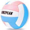 RUN2PEAK Soft Volleyball Ball Pink Blue Gifts for Adult Team Beginners Durable Volleyballs for Outdoor Indoor Beach Pool Water Play Official Size 5 view 2