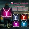 Zacro LED Reflective Vest Running Gear, 5 Lights Colors High Visibility Reflective Running Gear Rechargeable Light Up Running Vest for Walking Running Cycling, Adjustable for Men Women Kids(Pink) view 3