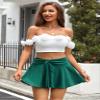 Avidlove Mini Skirts for Women High Waist Mini Skirt Drawstring Design Stretchy Casual Mini Skater Skirt(Green,M) view 2