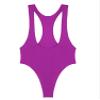 dPois Men's Deep U Neck High Cut Thong Leotard Bodysuit Wrestling Singlet Activewear Undershirt Rose Large view 3