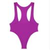 dPois Men's Deep U Neck High Cut Thong Leotard Bodysuit Wrestling Singlet Activewear Undershirt Rose Large view 4