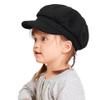 Kids Girls Wool Beret Newsboy Cap - Classic Cabbie Hat French Beret Pageboy Hat for Toddler Boys 4 to 8 Years Black view 1
