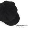 Kids Girls Wool Beret Newsboy Cap - Classic Cabbie Hat French Beret Pageboy Hat for Toddler Boys 4 to 8 Years Black view 3
