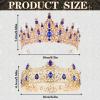 2 Pcs King and Queen Crowns Set King Crowns for Men Royal Crown with Black Rhinestone Crystal Crowns for Women Princess Crown Tiara Costume Headwear for Wedding Homecoming Party Decorations view 2