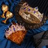 2 Pcs King and Queen Crowns Set King Crowns for Men Royal Crown with Black Rhinestone Crystal Crowns for Women Princess Crown Tiara Costume Headwear for Wedding Homecoming Party Decorations view 4